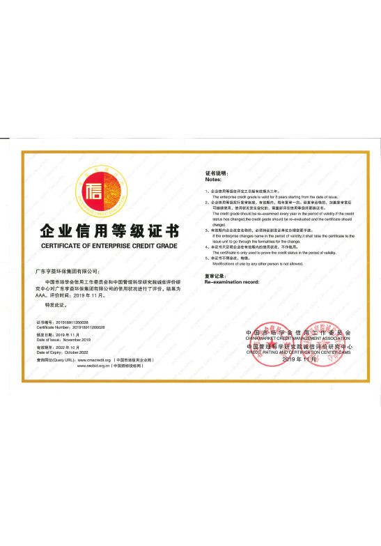 企业信用等级证书（广东天天盈球集团有限公司）